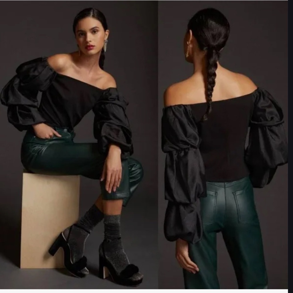 Black Off-Shoulder -Sunday in Brooklyn- Tiered Top